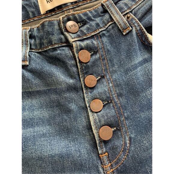 Reformation Winona Slim High Rise Button Fly Jeans in Baltic Wash Blue Size 27 - Picture 7 of 12